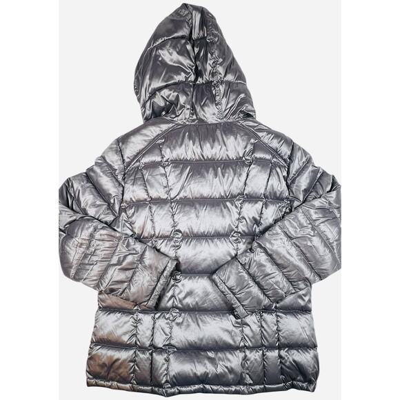 Calvin Klein Women’s Packable Down Puffer Jacket Gray Metallic Hooded 0X - Picture 3 of 3